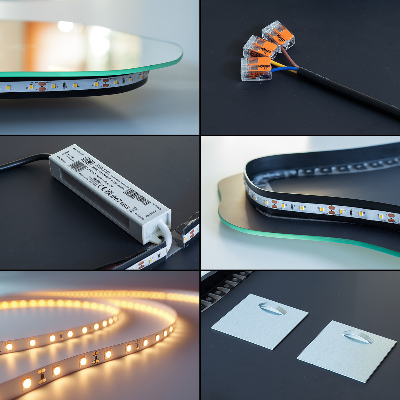 Spiegel in Eiform Hängend LED Licht