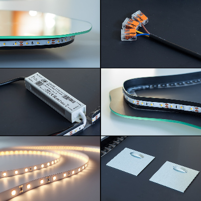 Spiegel in Eiform Hängend LED Licht