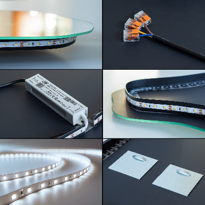 Spiegel in Eiform Hängend LED Licht