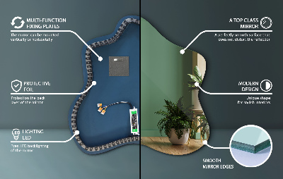 Spiegel in Klecksform LED-beleuchteter