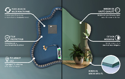 Spiegel in Klecksform LED-beleuchteter