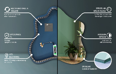Spiegel in Klecksform LED-beleuchteter