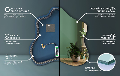 Spiegel in Klecksform LED-beleuchteter