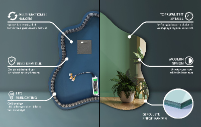 Spiegel in Klecksform LED-beleuchteter