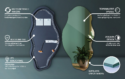 Asymmetrischer Led-Spiegel ohne Rahmen