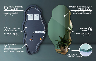 Asymmetrischer Led-Spiegel ohne Rahmen