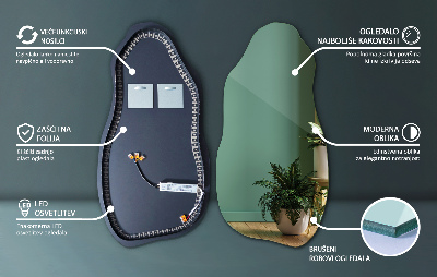 Unregelmäßig geformter Spiegel modern mit LED-Hintergrundbeleuchtung