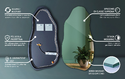 Unregelmäßig geformter Spiegel modern mit LED-Hintergrundbeleuchtung