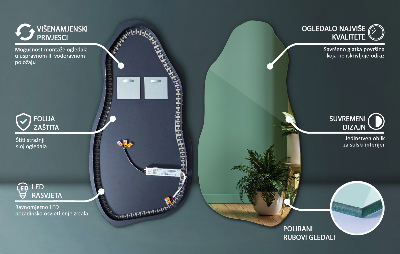 Unregelmäßig geformter Spiegel modern mit LED-Hintergrundbeleuchtung
