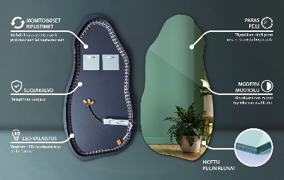 Unregelmäßig geformter Spiegel modern mit LED-Hintergrundbeleuchtung