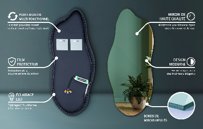 Unförmiger spiegel beleuchtet innovativ