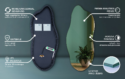 Unförmiger spiegel beleuchtet innovativ