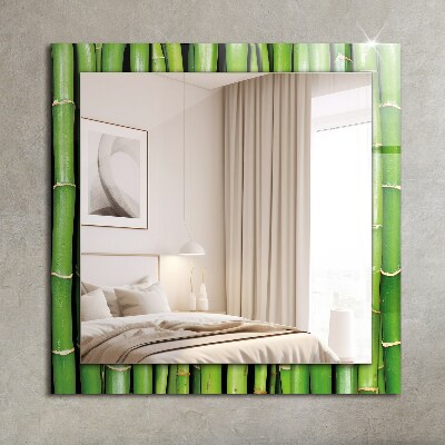 Spiegel mit aufdruck Grüne Bambushalme