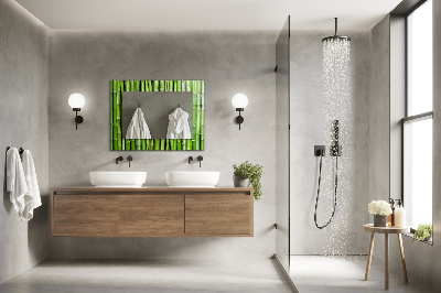 Spiegel mit aufdruck Grüne Bambushalme
