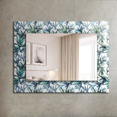 Bedruckter spiegel Bambusblätter Aquarell