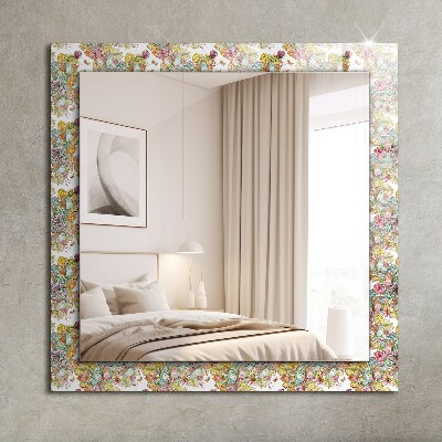 Spiegel mit aufdruck Bunte Schmetterlingsblüten