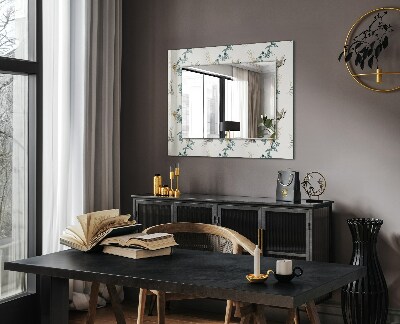 Spiegel mit motivdruck Vögel und Blumen