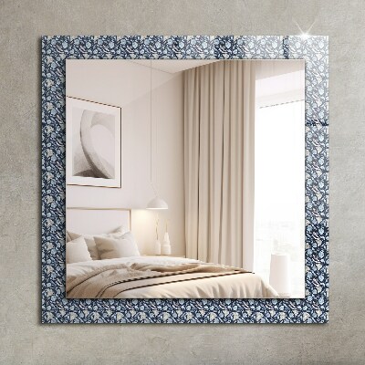 Spiegel mit motivdruck Blaues florales Muster
