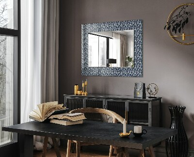 Spiegel mit motivdruck Blaues florales Muster