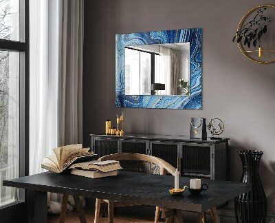Dekorativer spiegel Abstraktes blaues Muster
