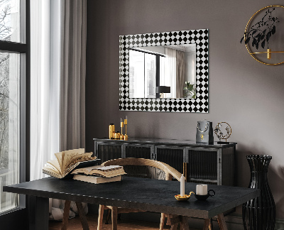 Spiegel mit aufdruck Schwarzes und weißes Schachbrettmuster