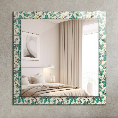 Spiegel mit aufdruck Vögel und Blumen