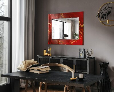 Bedruckter spiegel Abstrakte rote Farbe