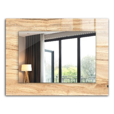 Spiegel mit aufdruck Holzmaserung Textur