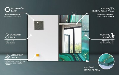 Spiegel mit aufdruck Holzmaserung Textur