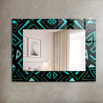 Spiegel mit aufdruck Geometrisches Muster in Türkis