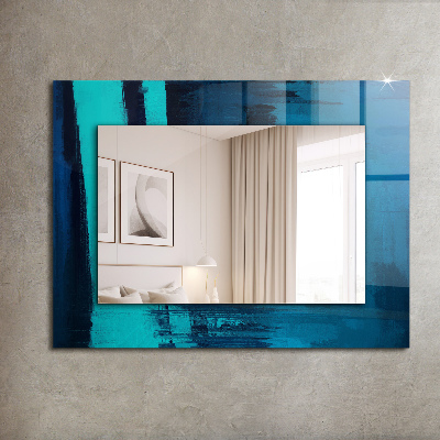 Spiegel mit motivdruck Abstrakte blaue Kunst