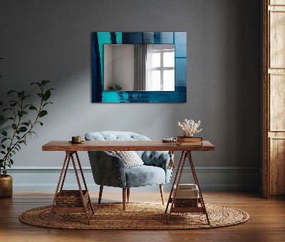 Spiegel mit motivdruck Abstrakte blaue Kunst