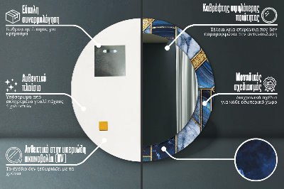 Runder spiegel rahmen mit aufdruck Modern marmor