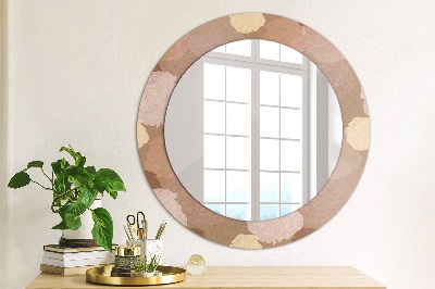 Runder Spiegel mit bedrucktem Rahmen Rosen zusammensetzung