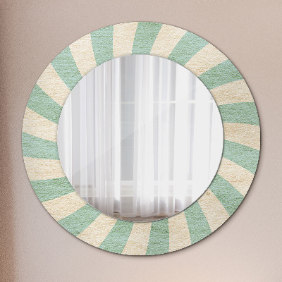 Runder Spiegel mit bedrucktem Rahmen Retro pastell muster