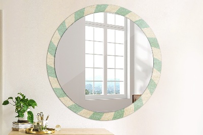 Runder Spiegel mit bedrucktem Rahmen Retro pastell muster