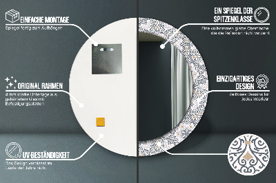 Runder spiegel rahmen mit aufdruck Geometrisch ornamente