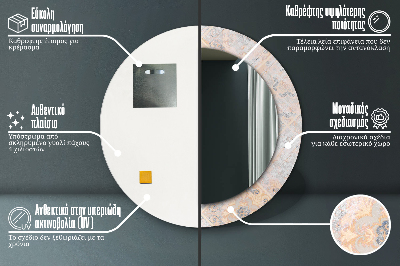Runder Spiegel mit bedrucktem Rahmen Shabby mosaik
