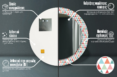 Runder spiegel rahmen mit aufdruck Geometrisch muster