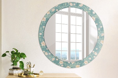 Runder Spiegel mit dekorativem Rahmen Floral muster