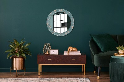 Runder Spiegel mit dekorativem Rahmen Floral muster