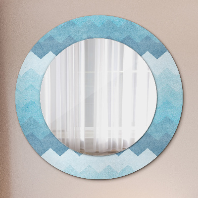Runder Spiegel mit dekorativem Rahmen Chevron muster