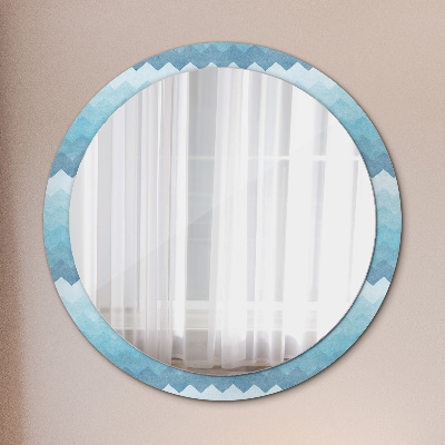 Runder Spiegel mit dekorativem Rahmen Chevron muster