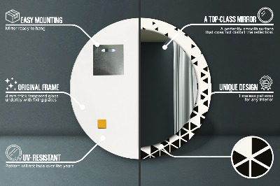 Runder spiegel rahmen mit aufdruck Abstrakt geometrisch