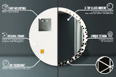 Runder spiegel rahmen mit aufdruck Abstrakt geometrisch