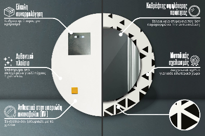 Runder spiegel rahmen mit aufdruck Abstrakt geometrisch