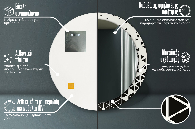 Runder spiegel rahmen mit aufdruck Abstrakt geometrisch