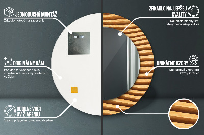 Runder Spiegel mit dekorativem Rahmen Holz welle