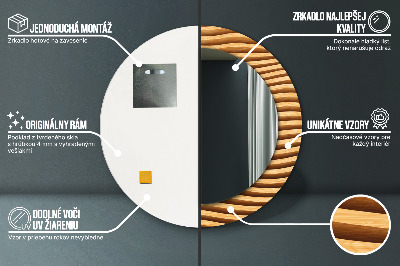 Runder Spiegel mit dekorativem Rahmen Holz welle
