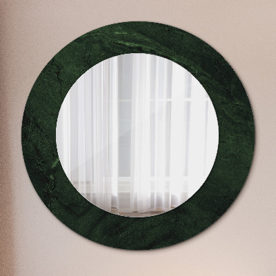 Runder Spiegel mit bedrucktem Rahmen Grün marmor